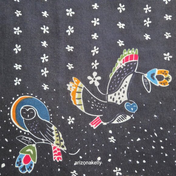 NWT Owls in Night Sky Scarf Vera Bradley Barn Owls - Picture 4 of 11